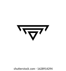 Abstract triangle shape logo on white background