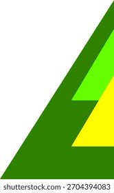 Modelo de forma de triângulo abstrato em verde e amarelo para design mínimo