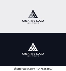 Abstract triangle shapes with the letters A and the letters D, A and C, A and S, S and D
