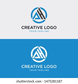 Abstract triangle shapes with the letters S and the letters E, A and H, E and S, V and S