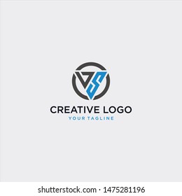 Abstract triangle shapes with the letters S and the letters E, A and H, E and S, V and S