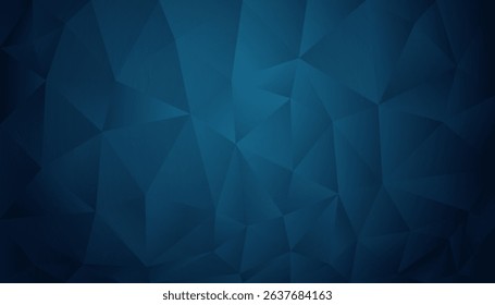 Abstract triangle shapes on blue background with light. Vector illustration