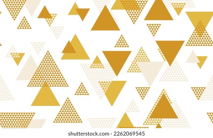 Abstract triangle shapes seamless pattern graohic design. Fashion fabric patchwork design. Colorful triangles motion backdrop. Mix triangular shapes endless pattern.