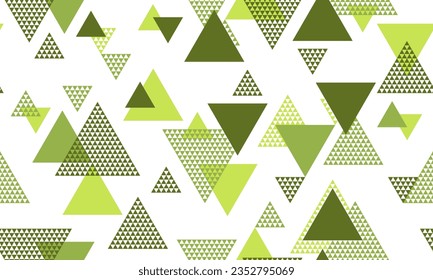 Abstract triangle shapes seamless pattern graohic design. Fashion fabric patchwork design. Colorful triangles motion backdrop. Triangular shapes scandinavian repeating pattern.