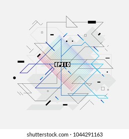 Abstrakte Dreiecksformen. Vektorgrafik. Abstrakter Technologiehintergrund