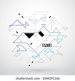 Abstract triangle shapes. Vector Illustration. Abstract  technology background