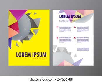Abstract Triangle and sphere design vector template layout for magazine brochure flyer booklet cover annual report in A4 size