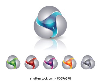 Abstract triangle sphere icons