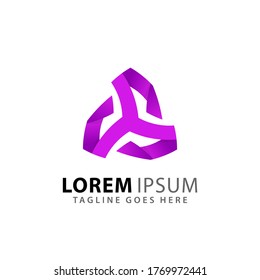 Resumen Triángulo Giro Logos Diseño Vector Plantilla de Ilustración Material Premium