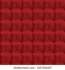Abstract triangle and square shapes on red background, vector illustration