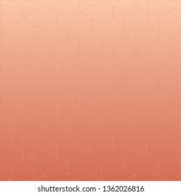 Abstract triangle and square shapes on rose gold background, vector illustration