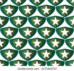 Abstract Triangle Star Geometric Trendy Fashion Colored Retro Seamless Pattern Perfect for Allover Wrapping Paper Print Dark Green Mint Tones