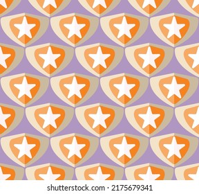 Abstract Triangle Star Geometric Trendy Fashion Colored Retro Seamless Pattern Perfect for Allover Wrapping Paper Print Lilac Orange Tones