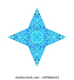 Abstract triangle star shape - colorful ornamental geometrical vector element on white background