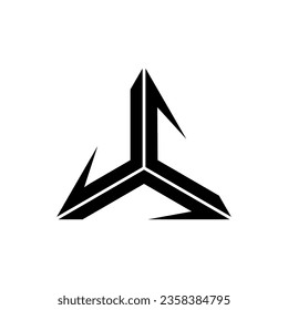 abstract triangle symbol or logo for martial art, gym, e sport and others, vector