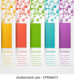 Abstract triangle template banner. Color set Vector.