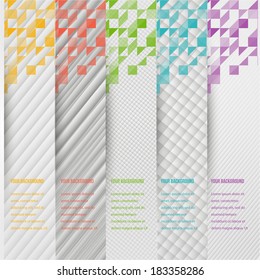 Abstract triangle template banner. Color set Vector.