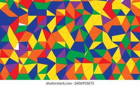 Abstract Triangle Tessellation  Vibrant Interconnected Colorful Pattern 