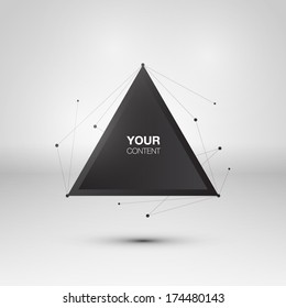 Abstract triangle text box design vector
