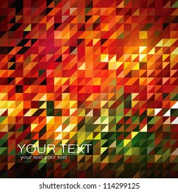 Abstract triangle tiles- background with vibrant autumnal colors - Eps10 vector