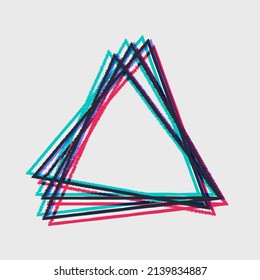Abstract Triangle Trail with Neon Leaks effect 