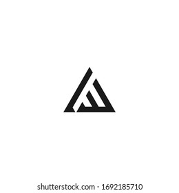 abstract triangle typography AE & AW vector logo.eps