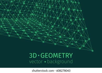 Abstract triangle vector illustration. Geometry background vector. Plexus effect.