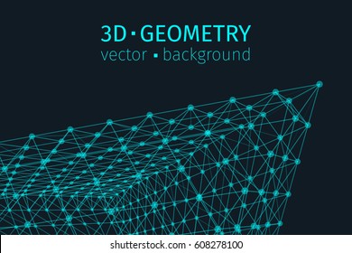 Abstract triangle vector illustration. Geometry background vector. Plexus effect.