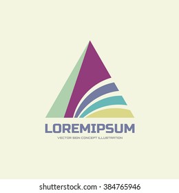 Abstract triangle - vector logo template concept illustration for corporate identity. Pyramid sign. Shapes structure. Design element. 