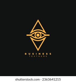 Abstract triangle vision eye logo design. Unique mystic eye logo vector