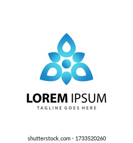 Abstract Triangle Water Drop Modern Logo Design Template Vector Premium