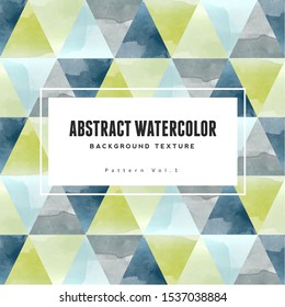 Abstract triangle watercolor background texture with green & navy blue