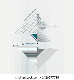 Abstract triangle wavy decoration of geometric composition in blue colors design. You can use for print, ad, poster, cover design, template, tech cover. illustration vector eps10