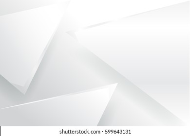 Abstract triangle white background.Creative paper cut and craft style space for your text.Graphic decoration of card and banner.Geometric modern light soft.3D Minimal digital.vector illustration EPS10