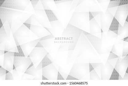 Abstract triangle white shapes crystal texture vector background. Vector design template 