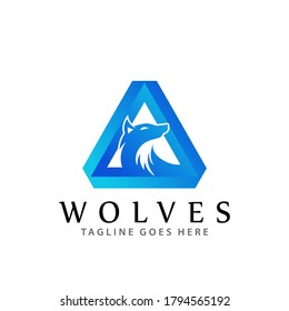 Abstract Triangle Wolf Wild Company Modern Logos Design Vector Illustration Template