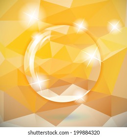 abstract triangle yellow background, lens circle effect
