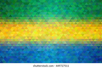 Abstract triangles background. Colors Of Brazil.