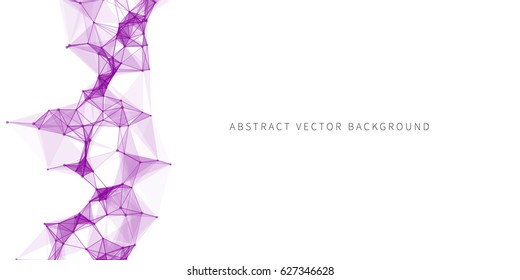 Abstract triangles background. Dots and points connected with lines. Isolated on white background.