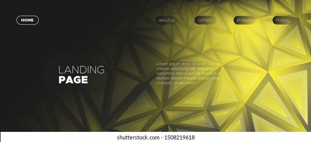 Abstract Triangles Background. Gold Geometric Pattern. Yellow Vector Web Site. Gradient Texture. Gray Triangular Geometry. Geometric Poster. Futuristic Style. 3d Abstract Triangle Wallpaper.