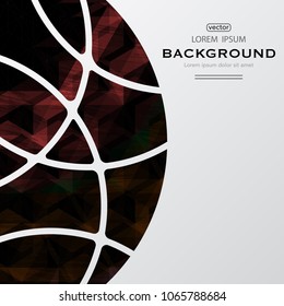 Abstract triangles background with white circle part and sample text