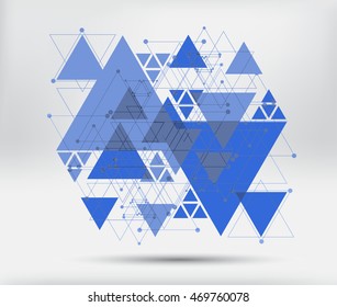 Abstract triangles background.Modern geometric background.Vector.