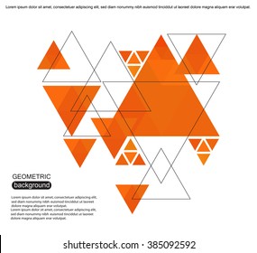 Abstract triangles background.Vector geometric background.