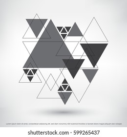 Abstract triangles background.Vector geometric background.