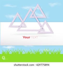 Abstract Triangles Composition Vector on White Board for Your Quote Design