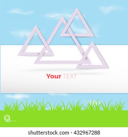 Abstract Triangles Composition Vector on White Board for Your Quote Design