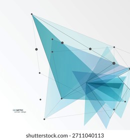 Abstract triangles connect design. Geometric texture background. Scientific vector technology