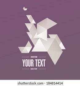 Abstract triangles design with your text  Eps 10 stock vector illustration 