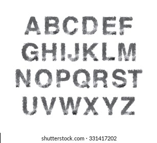 Abstract triangles font vector illustration.