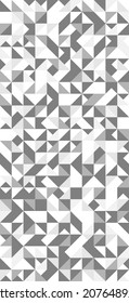 Abstract triangles geometric background. Triangular minimalist vertical wallpaper vector. Dark grey and white empty triangles pattern halftone monochrome cover